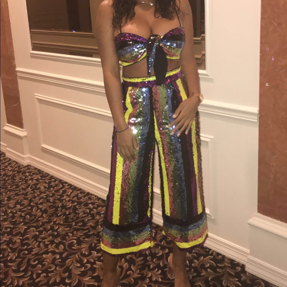 Co-Ord multicolored sequined outfit